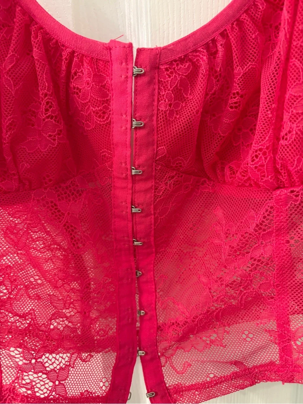 Garage Hot Pink Lace Front-Closure Bralette